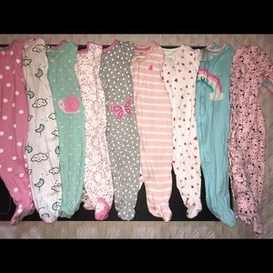 🎀 6-9 Month Baby Girl Cotton Footie PJ’s Lot 🎀